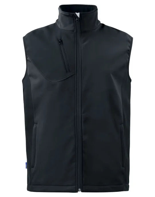 Pro-Job - Prio 3702 Softshell Vest - Black - Customisable Workwear