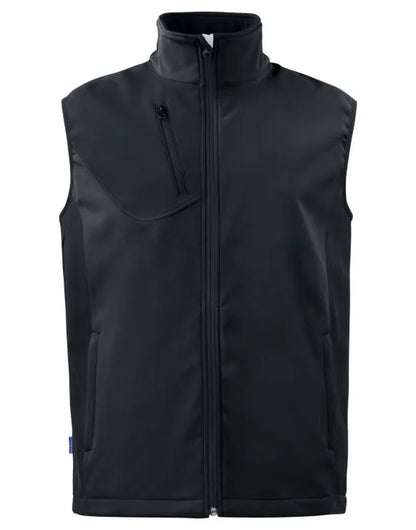 Pro-Job - Prio 3702 Softshell Vest - Black - Customisable Workwear