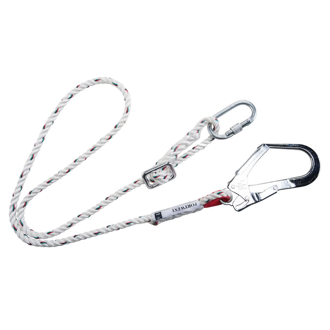 Portwest Adjustable 2M Restraint Lanyard FP22 - White - Customisable PPE