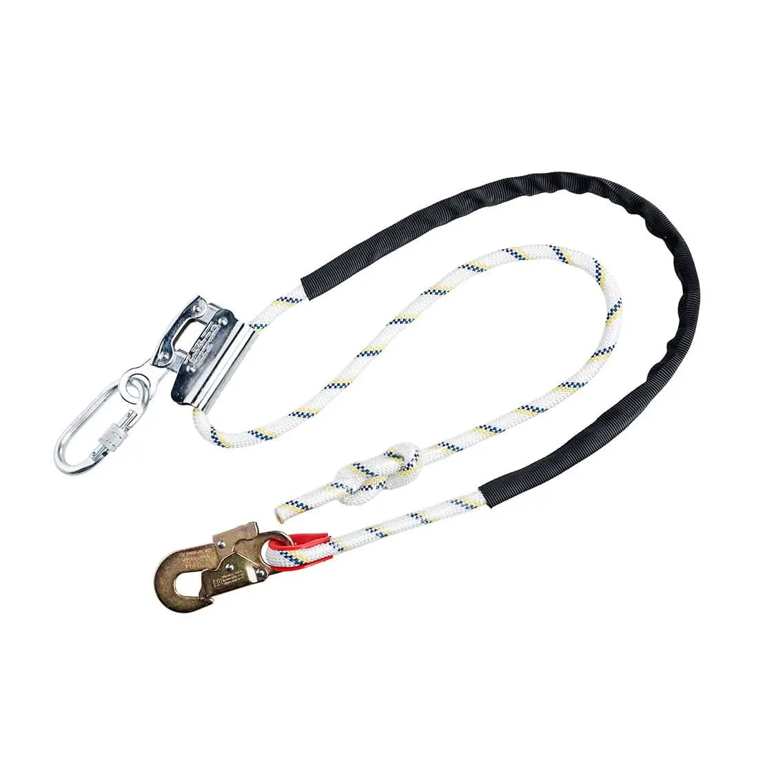 Work Positioning 2m Lanyard With Grip Adjuster Fp26 - White - Customisable Work Positioning Lanyards