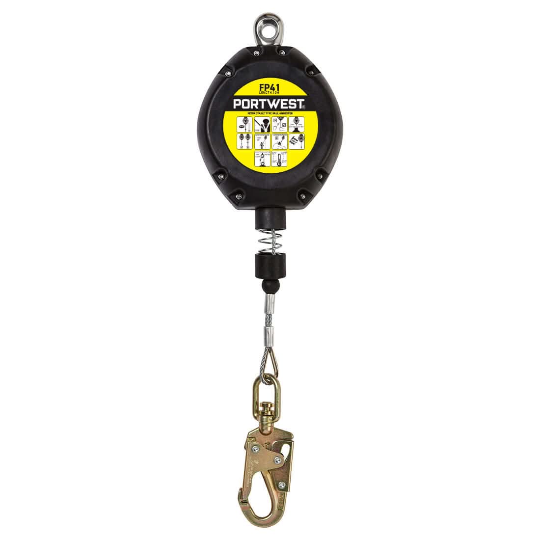 Portwest 10M Retractable Fall Arrest Block FP41 - Black - Customisable PPE
