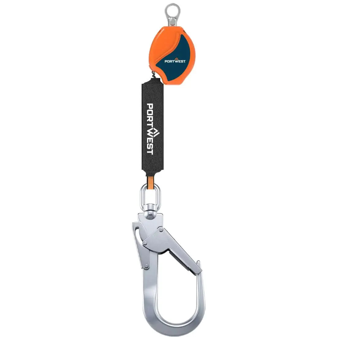 2m Self Retract Lifeline 140kg - Orange Black - Customisable Fall Arrest Blocks
