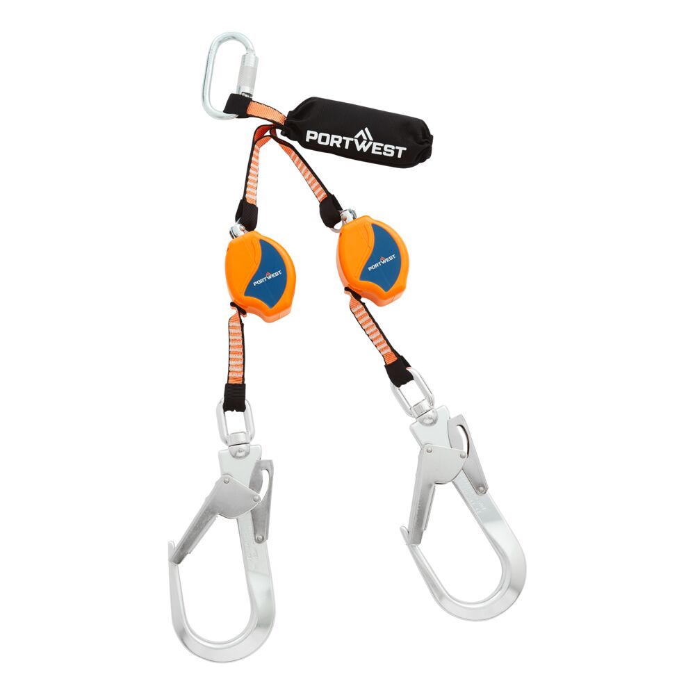 2.5m Self Retract Lifeline 140kg - Black Orange - Customisable Fall Arrest Blocks