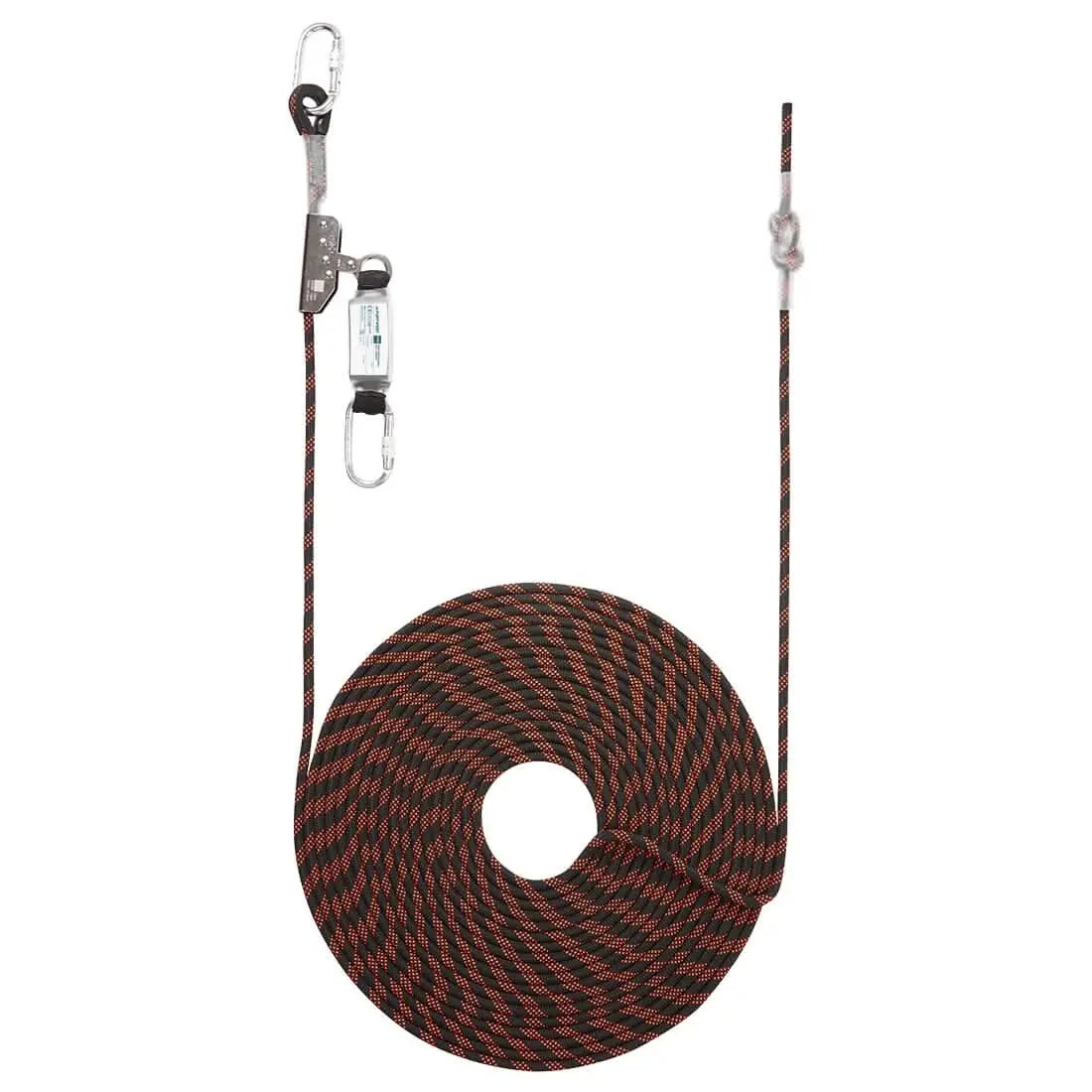 20m Rope Guided Fall Arrest - Black Orange - Customisable Fall Arrest Lanyards