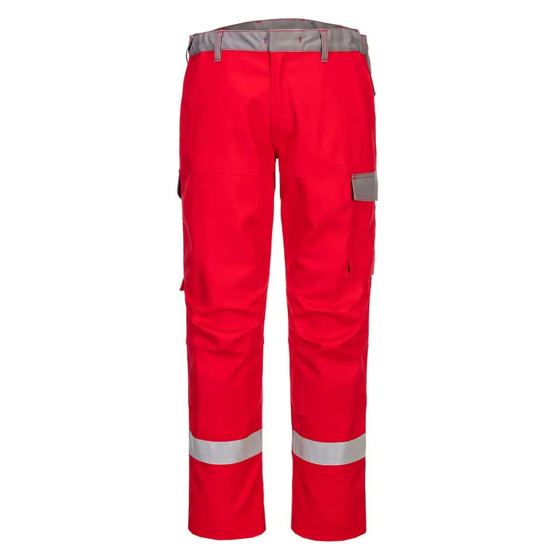 Bizflame Industry Two Tone Fr Trousers Fr06 - Red - Customisable Work Trousers