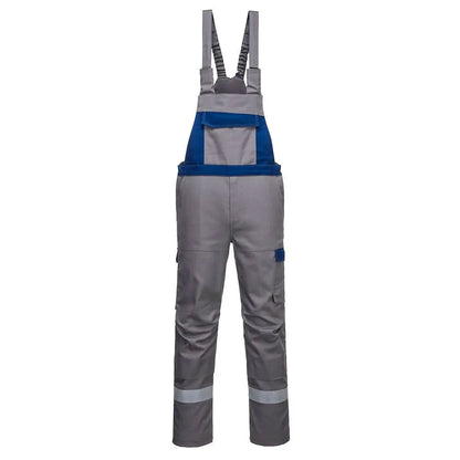 Bizflame Industry Two Tone Fr Bib And Brace Fr07 - Grey - Customisable Bib &amp; Braces