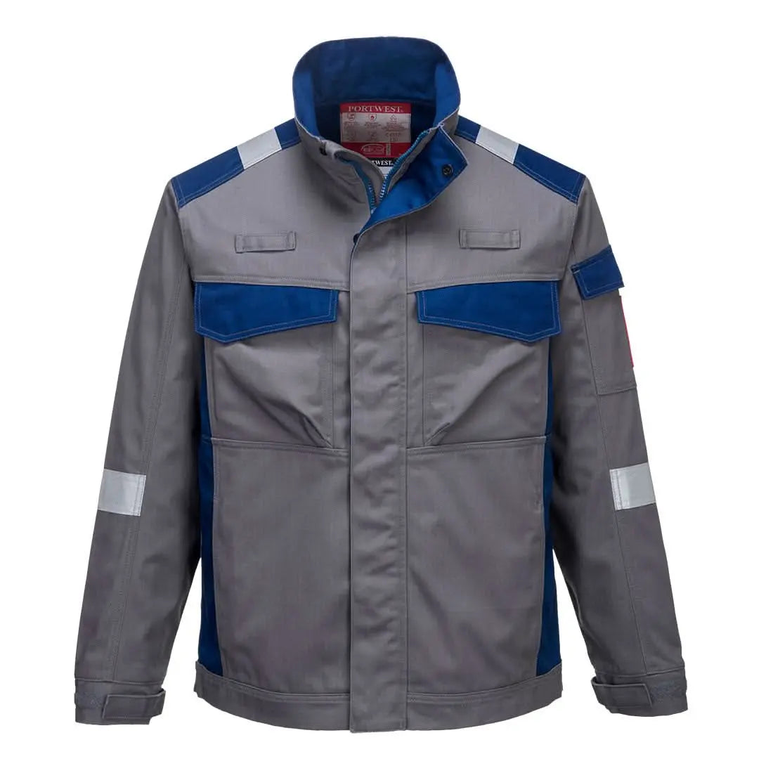 Bizflame Industry Two Tone Fr Jacket Fr08 - Grey - Customisable Work Jackets