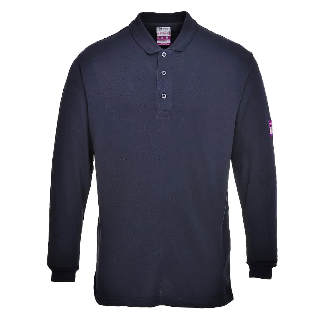 Modaflame Knit Fr Long Sleeve Polo Shirt Fr10 - Navy - Customisable Polo Shirts