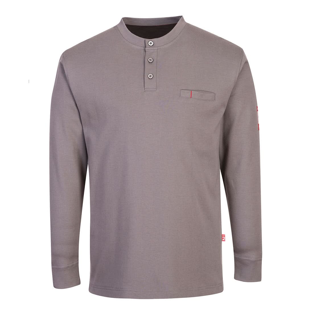 Portwest Bizflame Knit Antistatic Fr Henley FR32 - Grey - Customisable Sweatshirts