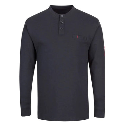 Bizflame Knit Fr Long Sleeve Henley Fr32 - Navy - Customisable T-Shirt