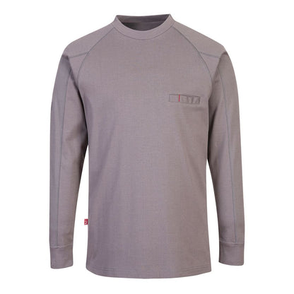 Portwest Bizflame Knit Anti Static Fr Crew Neck FR33 - Grey - Customisable Sweatshirts