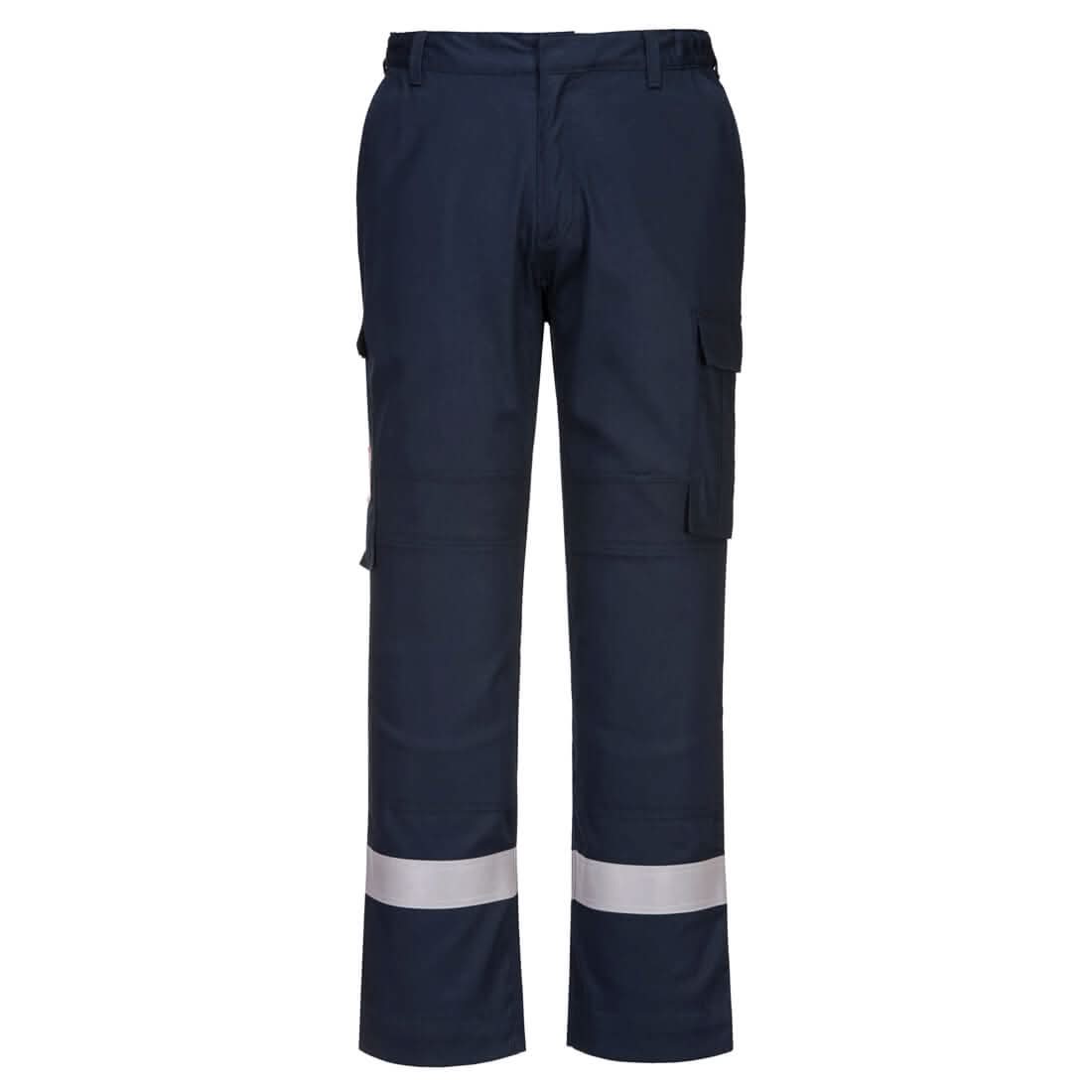Portwest Bizflame Work Lightweight Stretch Panelled Trousers FR401 - Navy - Customisable Trousers