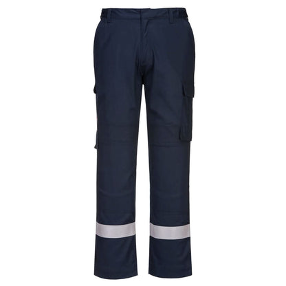 Portwest Bizflame Work Lightweight Stretch Panelled Trousers FR401 - Navy - Customisable Trousers