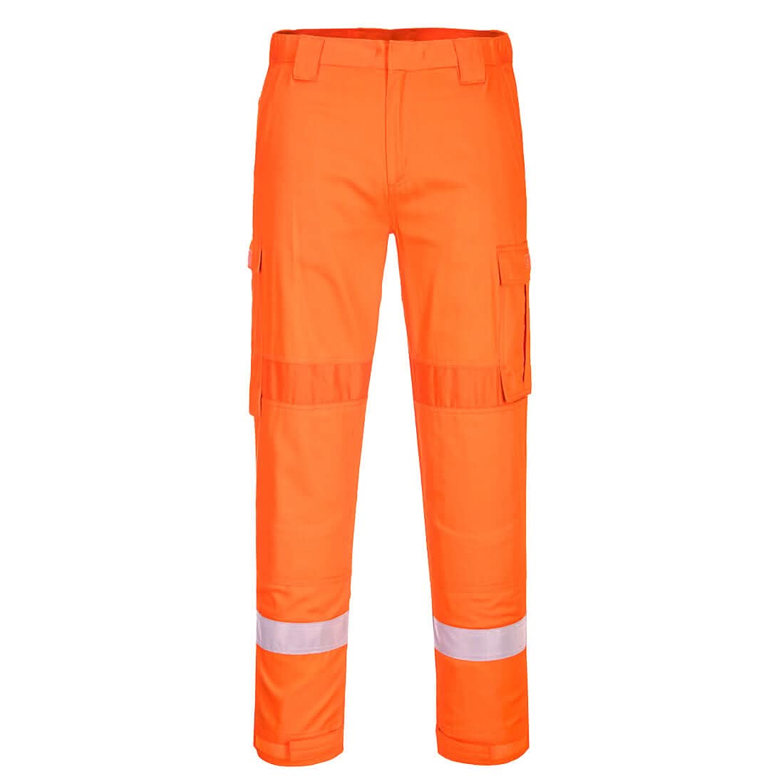 Portwest Bizflame Work Lightweight Stretch Panelled Trousers FR401 - Orange - Customisable Trousers