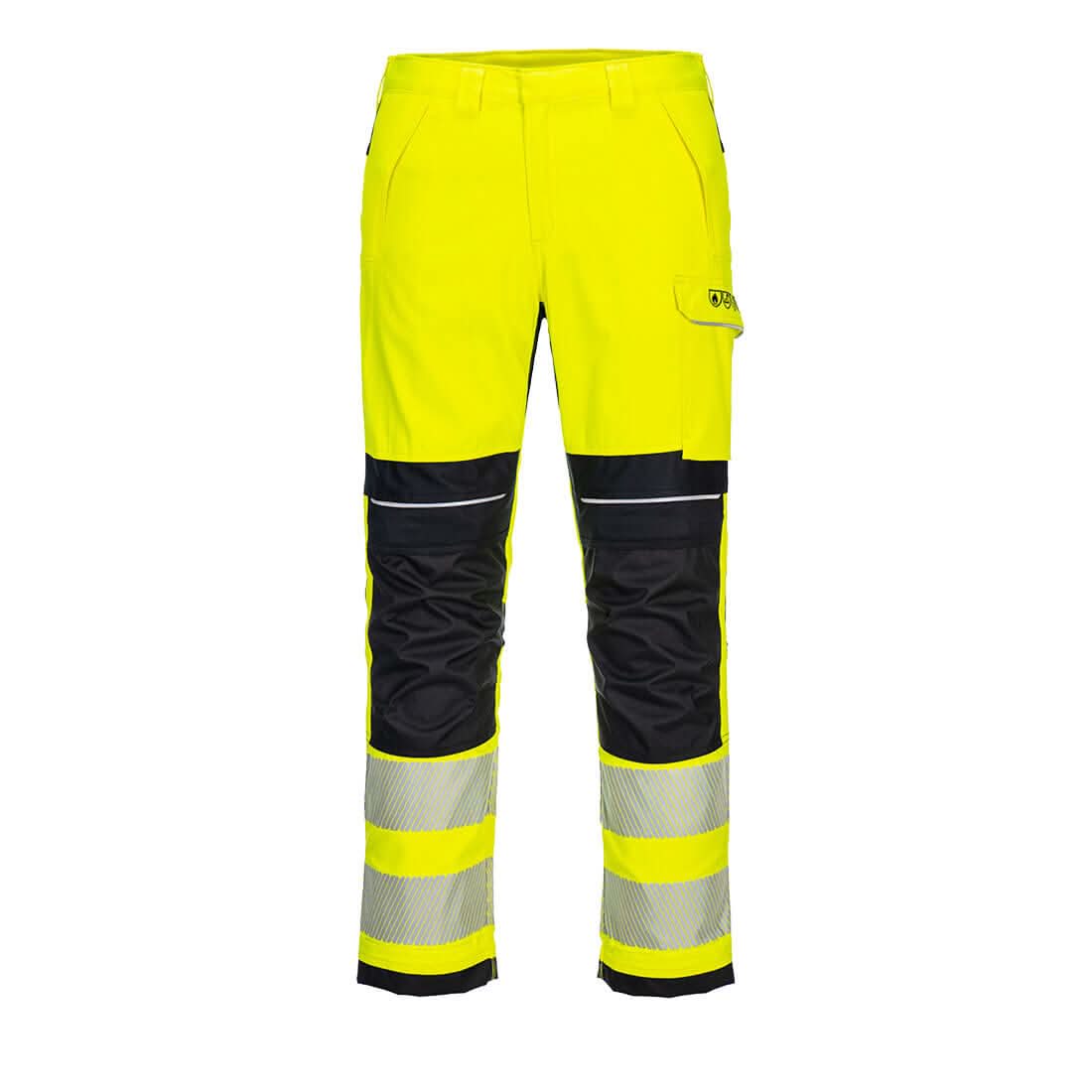 Portwest Pw3 Modaflame Work Hi Vis Multi Norm Fr Trousers FR406 - Yellow Black - Customisable Hi-Vis Trousers