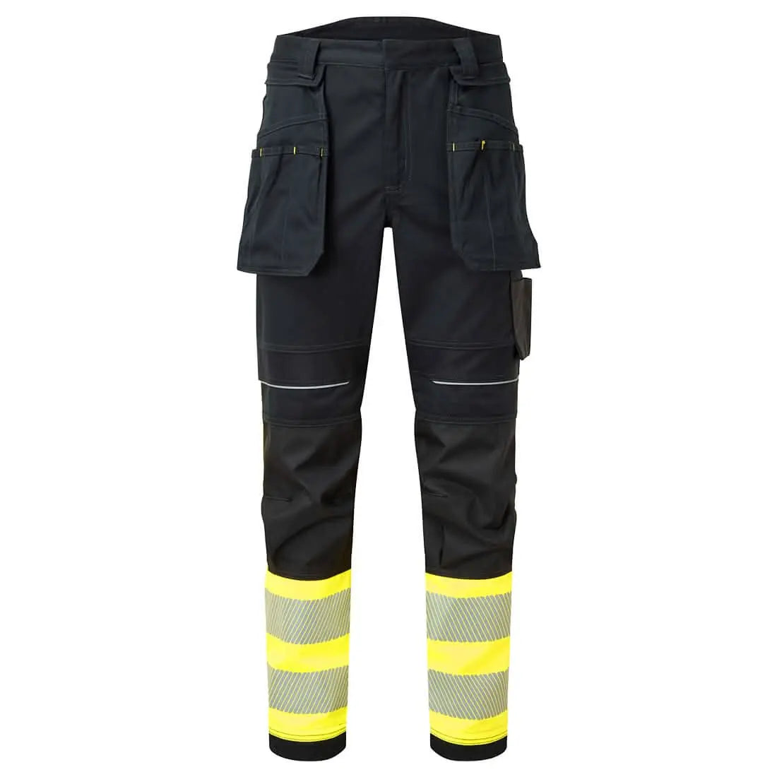 Pw3 Modaflame Work Hi Vis Class 1 Fr Holster Trousers Fr416 - Yellow Black - Customisable Work Trousers