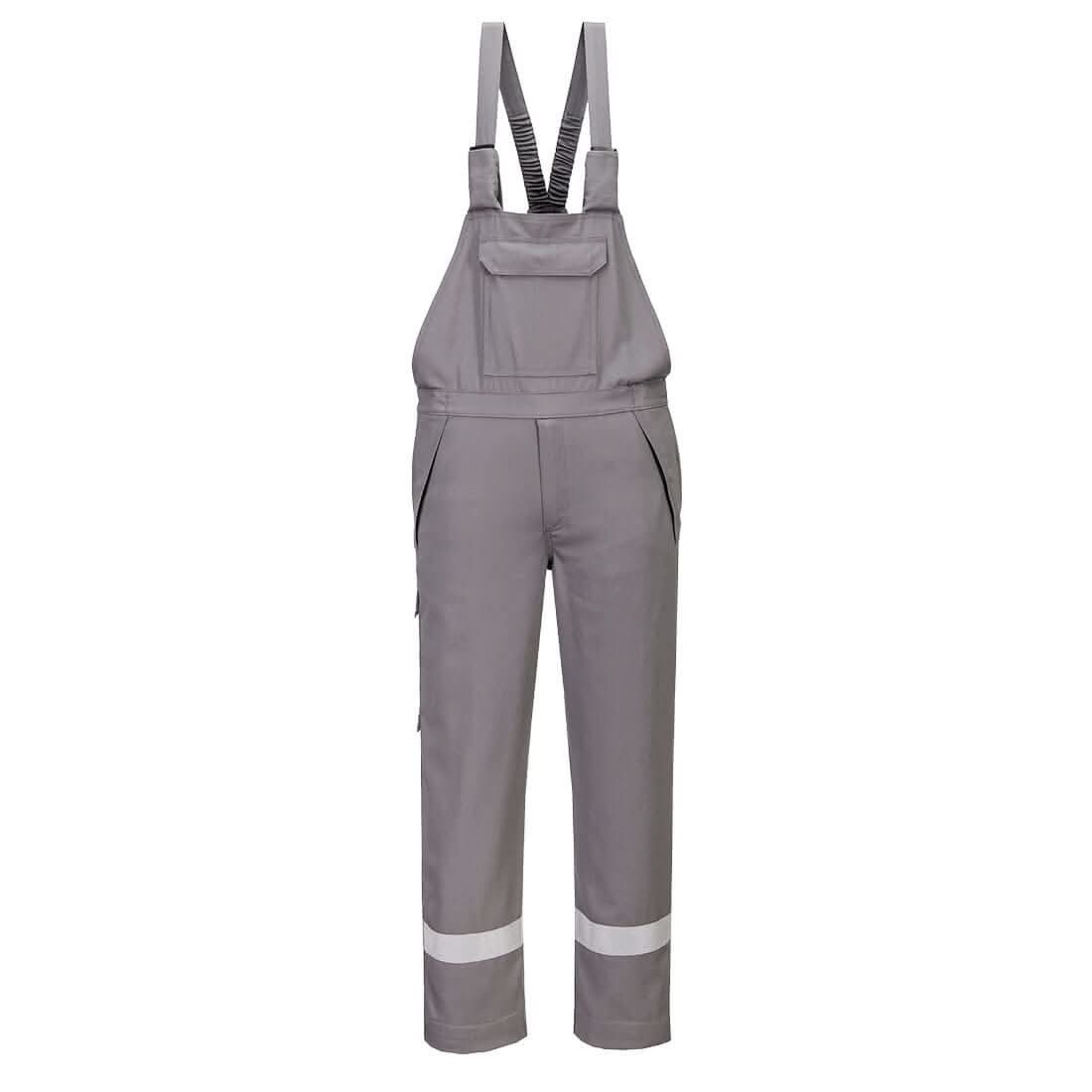 Portwest Bizflame Work Chemical Resistant Fr Bib Brace fr418 - Grey - Customisable Clothing
