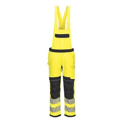 Portwest Pw3 Fr Modaflame Work Hi Vis Bib And Brace FR420 - Yellow Black - Customisable