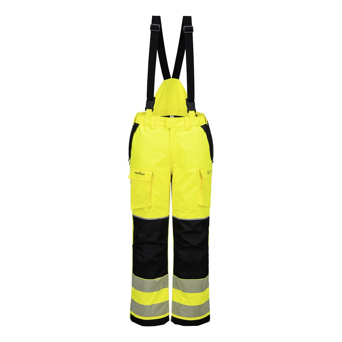 Portwest Pw3 Fr Modaflame Rain Hi Vis Winter Trousers FR426 - Yellow Black - Customisable Hi-Vis Trousers