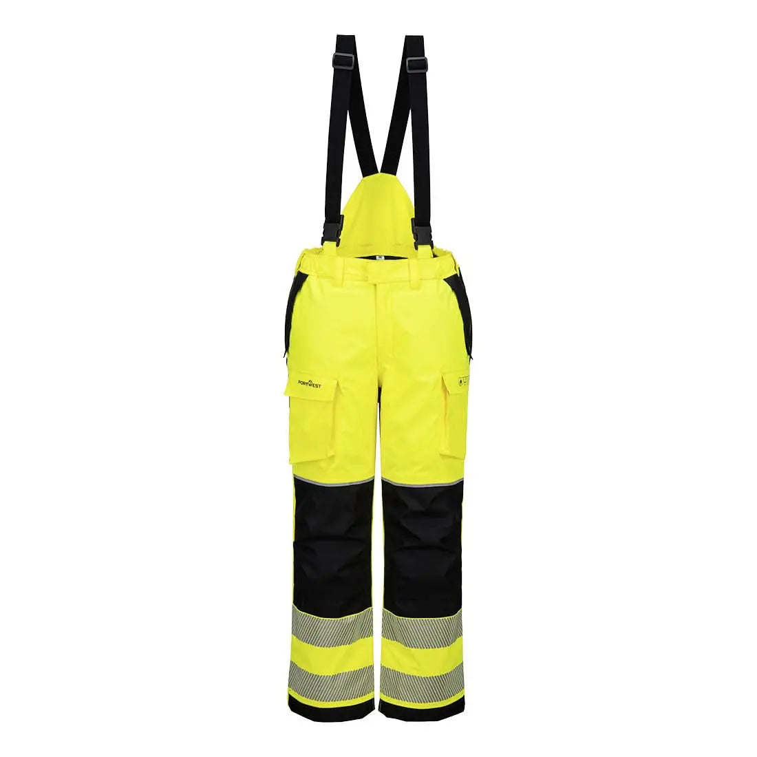 Pw3 Modaflame Rain+ Hi Vis Multi Norm Fr Winter Trousers Fr426 - Yellow Black - Customisable Bib &amp; Braces