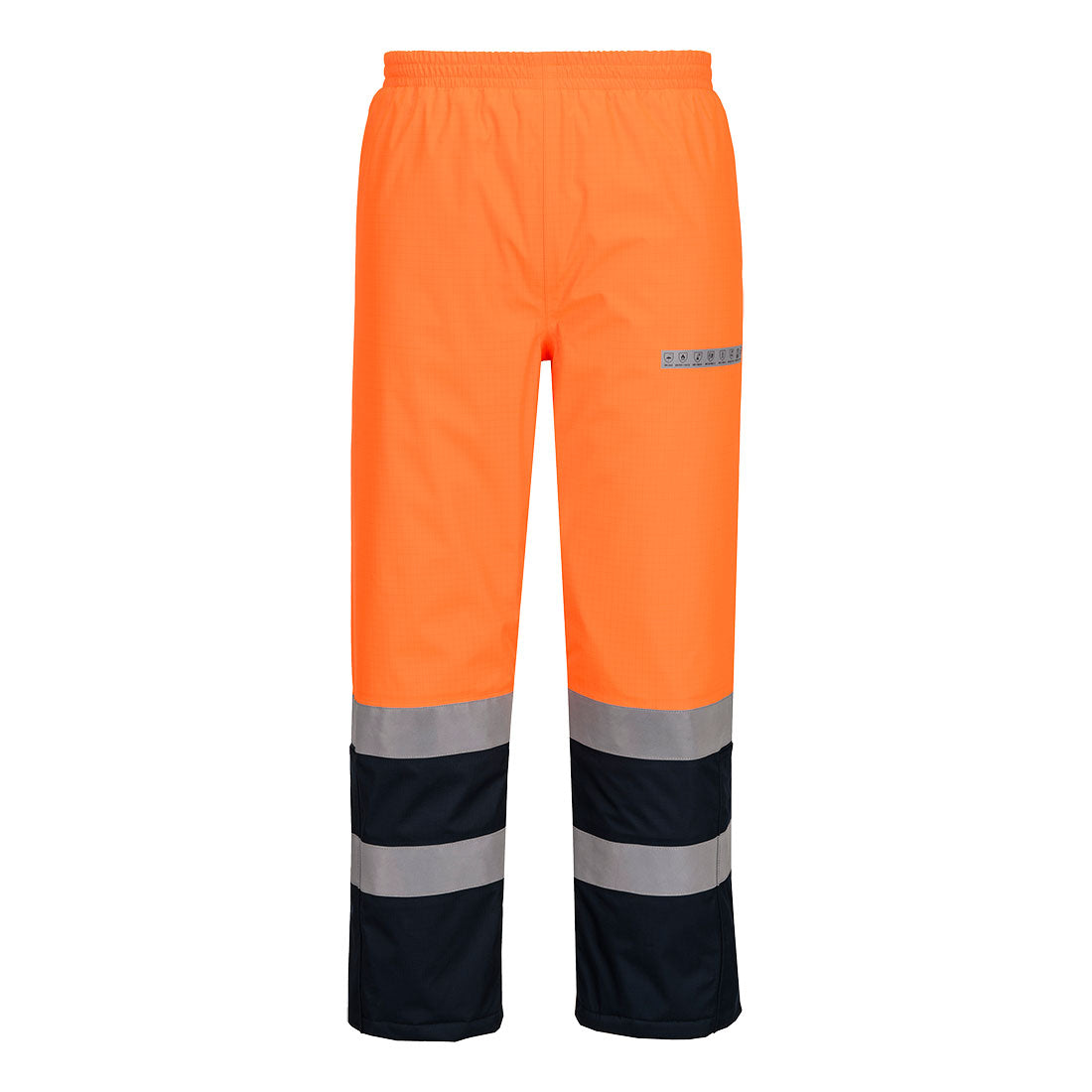 Bizflame Rain+ Hi Vis Multi Norm Contrast Fr Winter Trousers Fr434 - Orange Navy - Customisable Rain Trousers