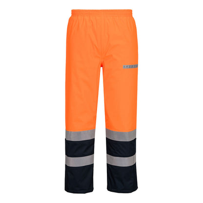 Bizflame Rain+ Hi Vis Multi Norm Contrast Fr Winter Trousers Fr434 - Orange Navy - Customisable Rain Trousers