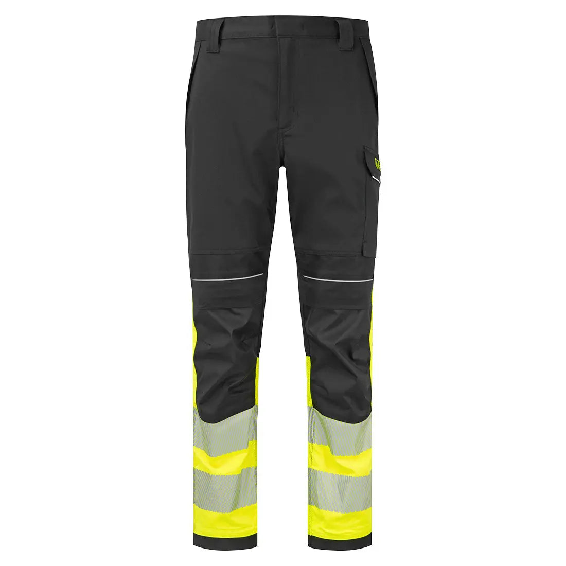 Pw3 Modaflame Work Hi Vis Class 1 Fr Trousers Fr450 - Yellow Black - Customisable Trousers