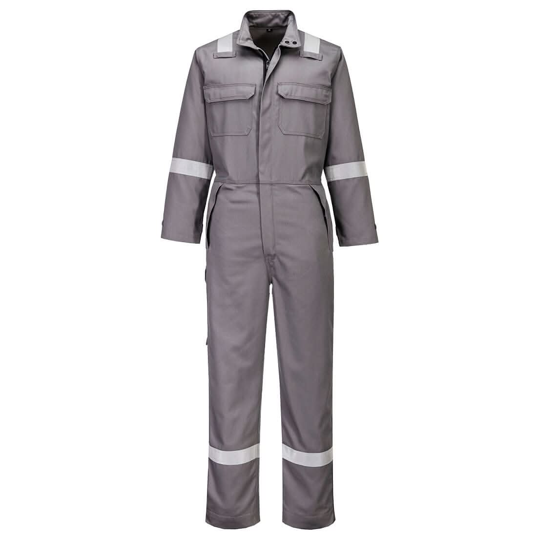 Portwest Bizflame Work Chemical Resistant Fr Coverall FR513 - Grey - Customisable Coveralls