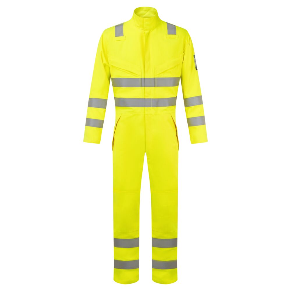 Modaflame Work Hi Vis Multi Norm Fr Coverall Fr528 - Yellow - Customisable Coveralls