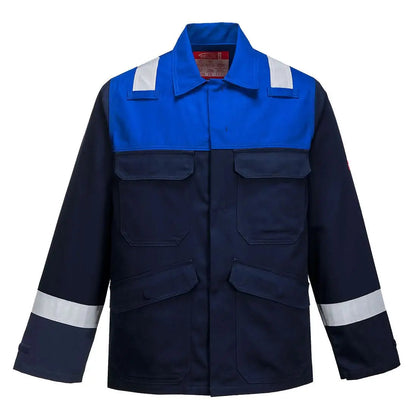 Bizflame Work Two Tone Fr Jacket Fr55 - Navy Royal - Customisable Work Jackets