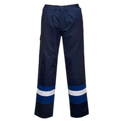 Bizflame Work Two Tone Fr Trousers Fr56 - Navy Royal - Customisable Work Trousers
