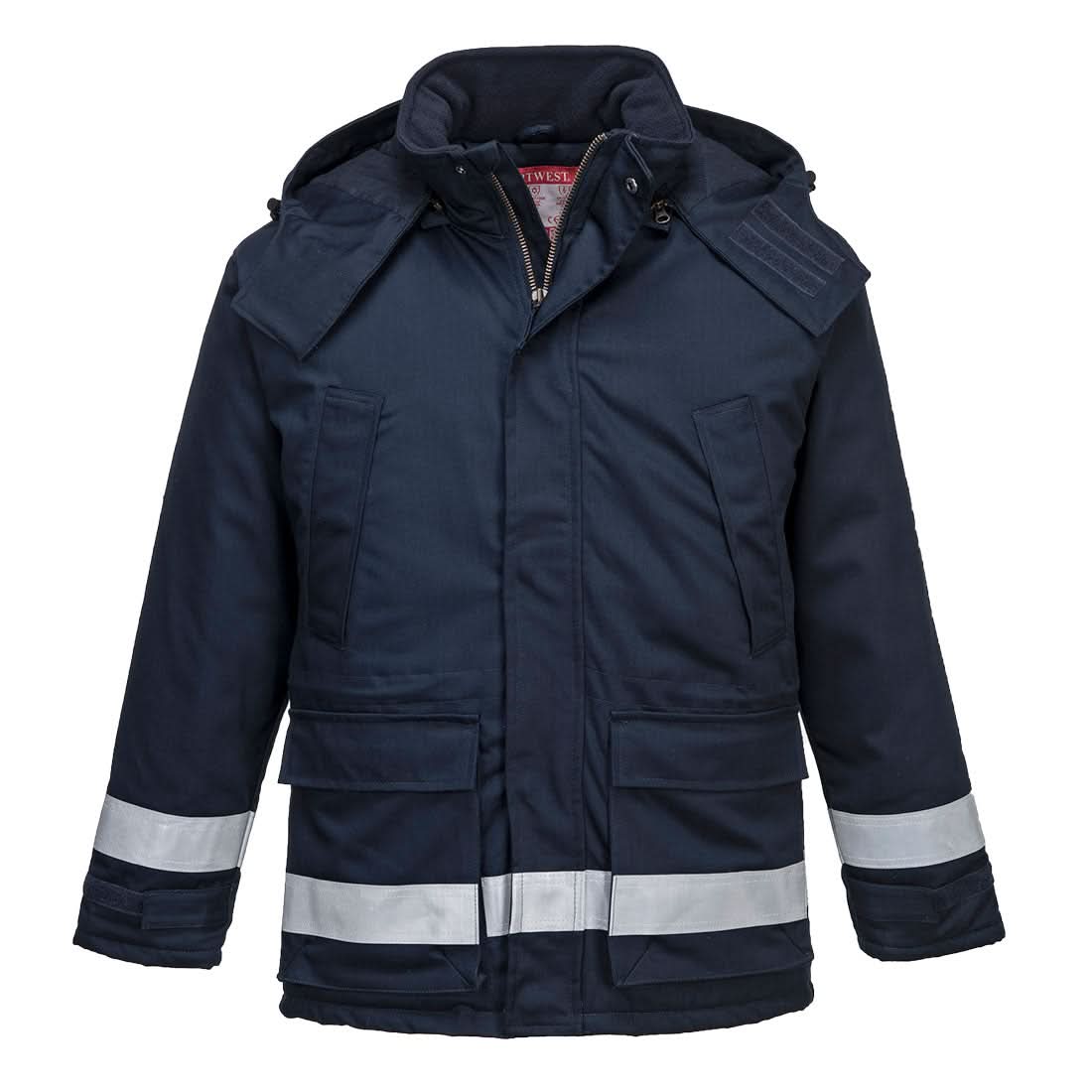 Portwest Bizflame Work Anti Static Fr Winter Jacket FR59 - Navy - Customisable Jacket