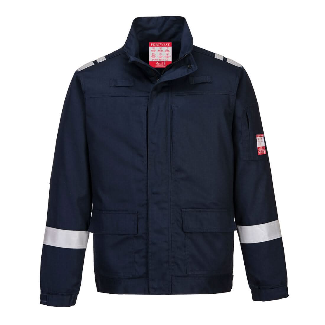 Portwest Bizflame Work Lightweight Stretch Panelled Fr Jacket FR601 - Navy - Customisable Jacket