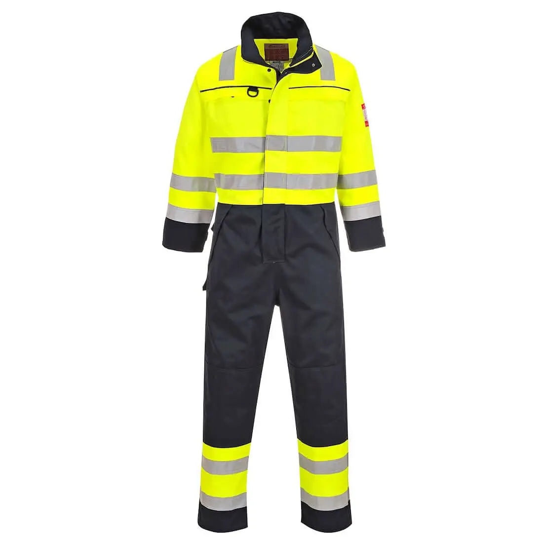 Bizflame Work Hi Vis Multi Norm Contrast Fr Coverall Fr60 - Yellow Navy - Customisable Coveralls