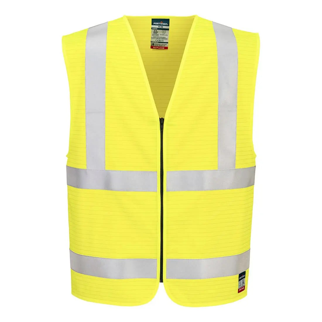 Bizflame Hi Vis Fr Zip Vest Fr615 - Yellow - Customisable Vests