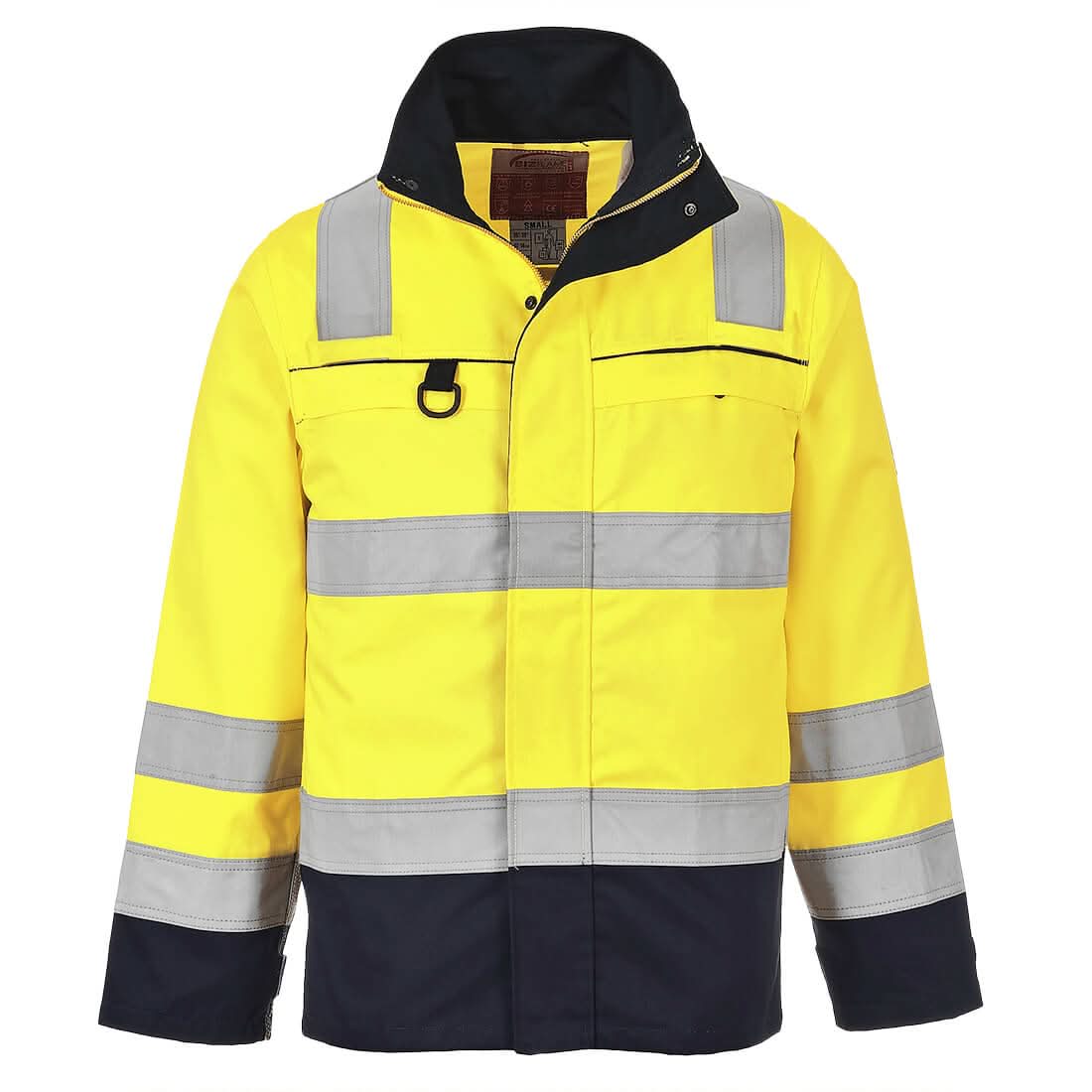 Portwest Bizflame Work Hi Vis Multi Norm Fr Jacket FR61 - Yellow Navy - Customisable Jackets