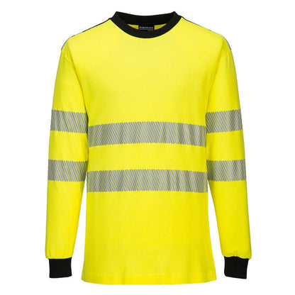 Portwest Pw3 Fr Modaflame Knit Hi Vis T Shirt FR701 - Yellow Black - Customisable Hi-Vis T-Shirts