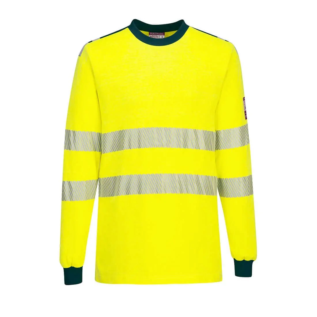 Pw3 Modaflame Knit Hi Vis Fr Long Sleeve T Shirt Fr701 - Yellow Navy - Customisable T-Shirt