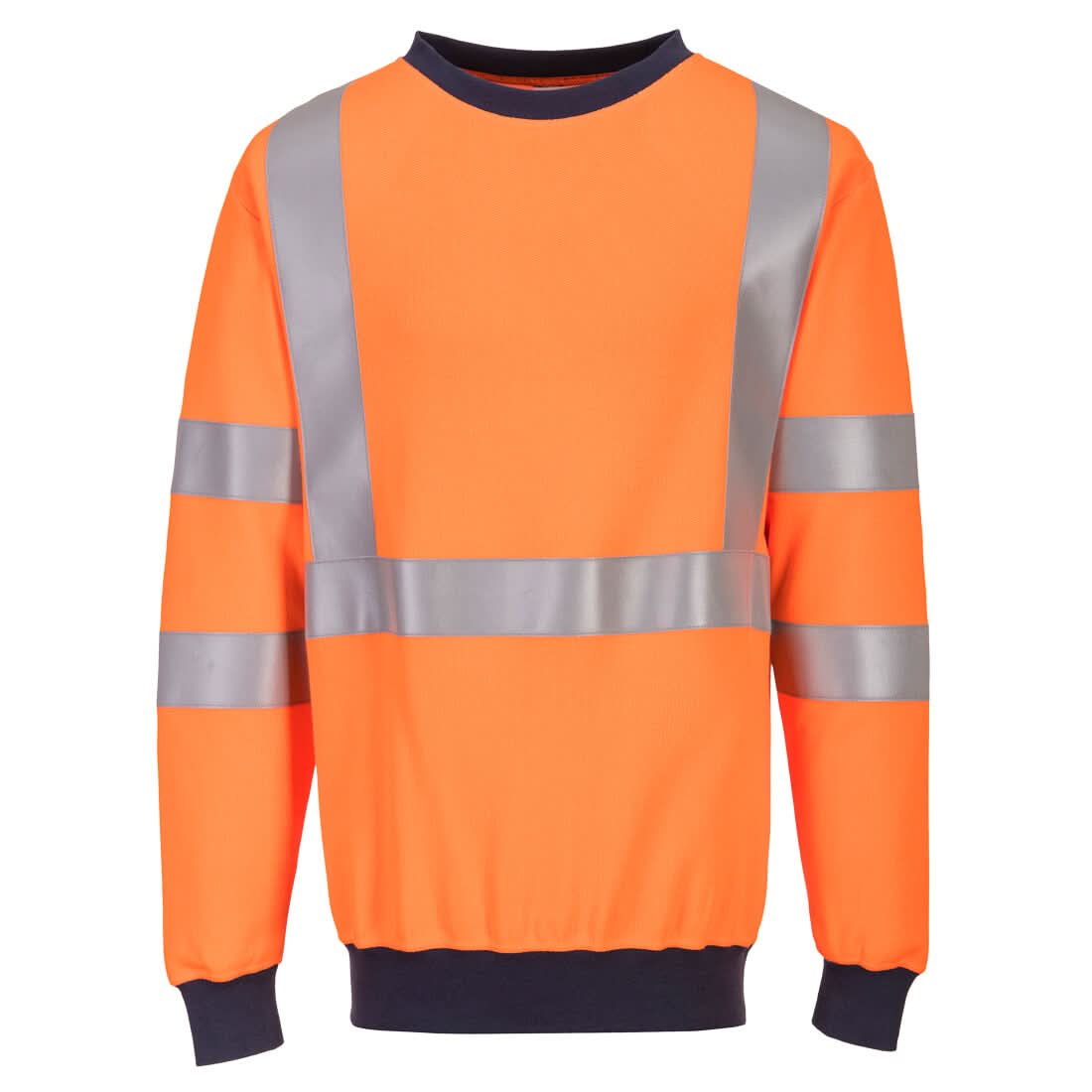 Portwest Hi Vis Modaflame Knit Hvo Fr Sweatshirt FR703 - Orange - Customisable Hi-Vis Sweatshirt