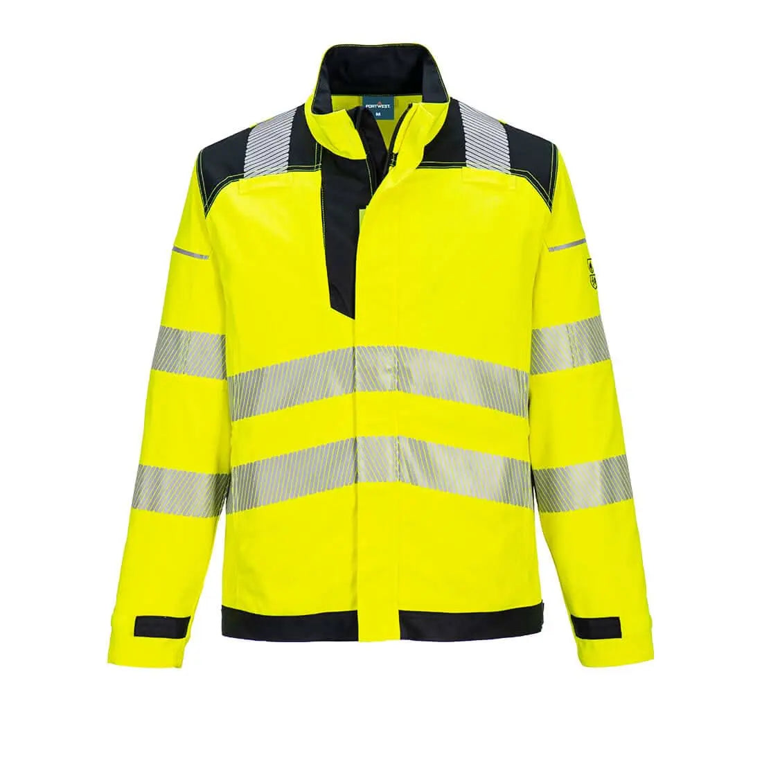 Pw3 Modaflame Work Hi Vis Multi Norm Fr Jacket Fr714 - Yellow Black - Customisable Work Jackets