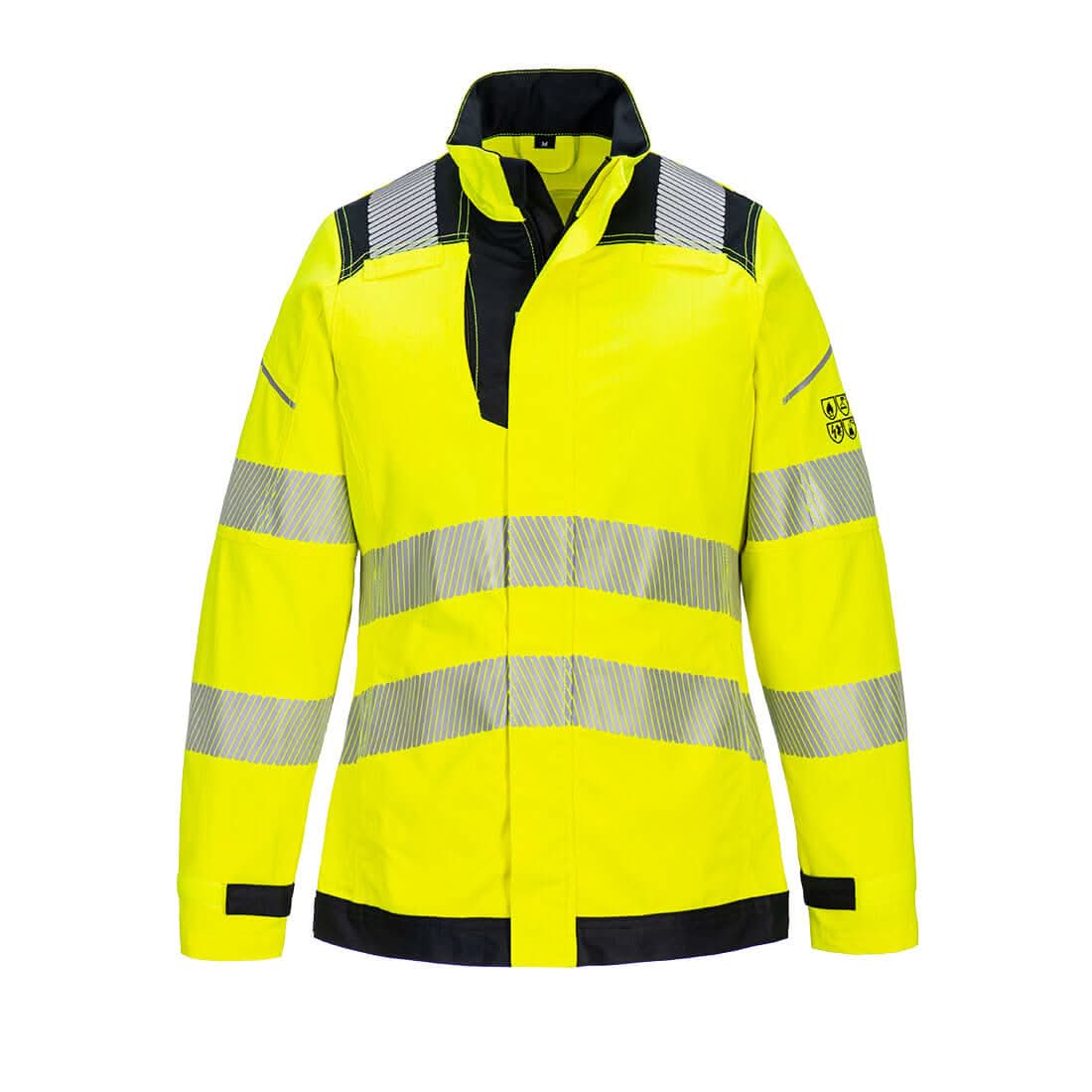 Portwest Pw3 Modaflame Work Hi Vis Multi Norm Fr WomenS Jacket FR715 - Yellow Black - Customisable Jackets