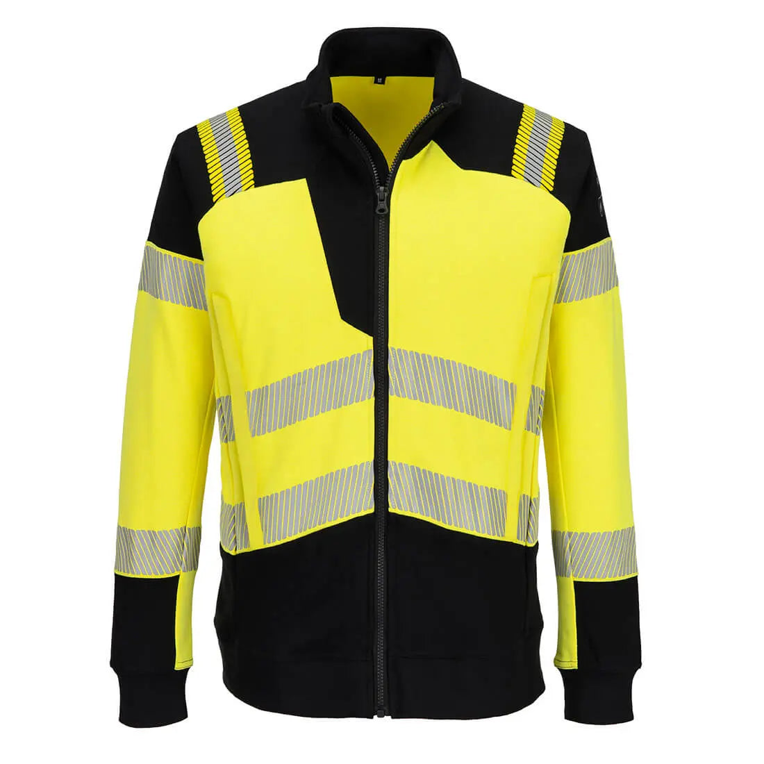 Pw3 Modaflame Knit Hi Vis Fr Full Zip Sweatshirt Fr717 - Yellow Black - Customisable Sweatshirts