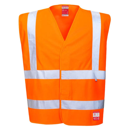 Portwest Bizflame Hi Vis Anti Static Fr Vest FR71 - Orange - Customisable HV Vest