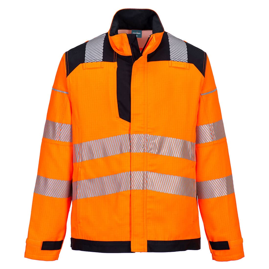 Portwest Pw3 Modaflame Work Hvo Multi Norm Fr Jacket FR722 - Orange Black - Customisable Jackets