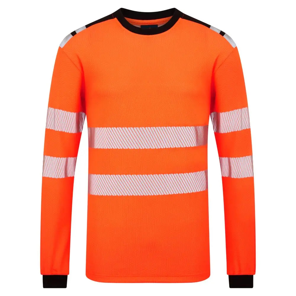 Pw3 Modaflame Knit Hvo Fr Long Sleeve T Shirt Fr736 - Orange Black - Customisable Sweatshirts