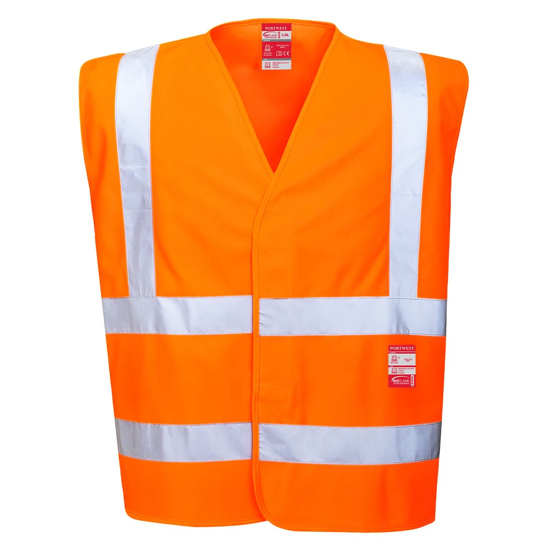 Portwest Bizflame Hi Vis Fr Vest FR75 - Orange - Customisable HV Vest