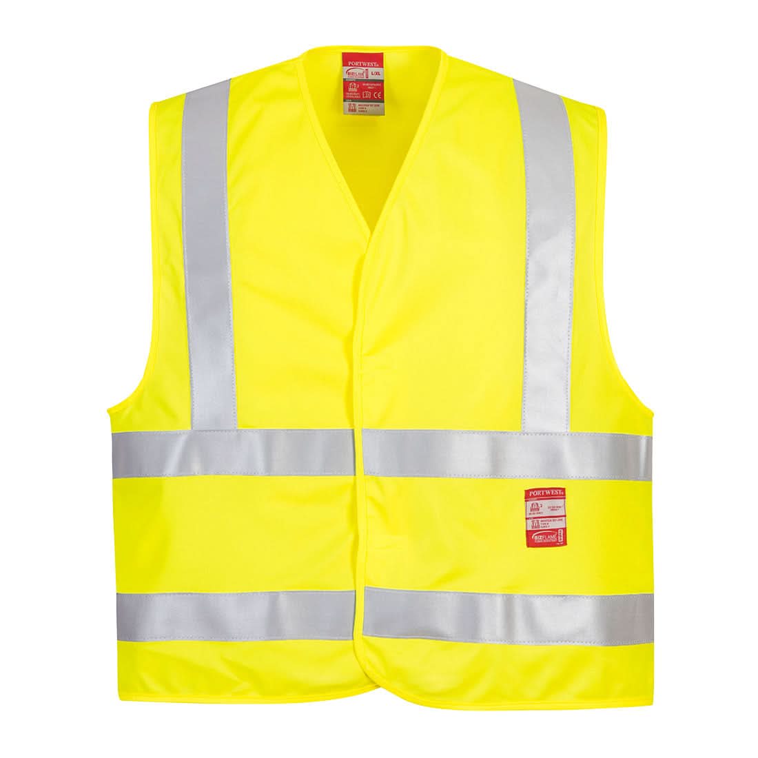 Portwest Bizflame Hi Vis Fr Vest FR75 - Yellow - Customisable HV Vest