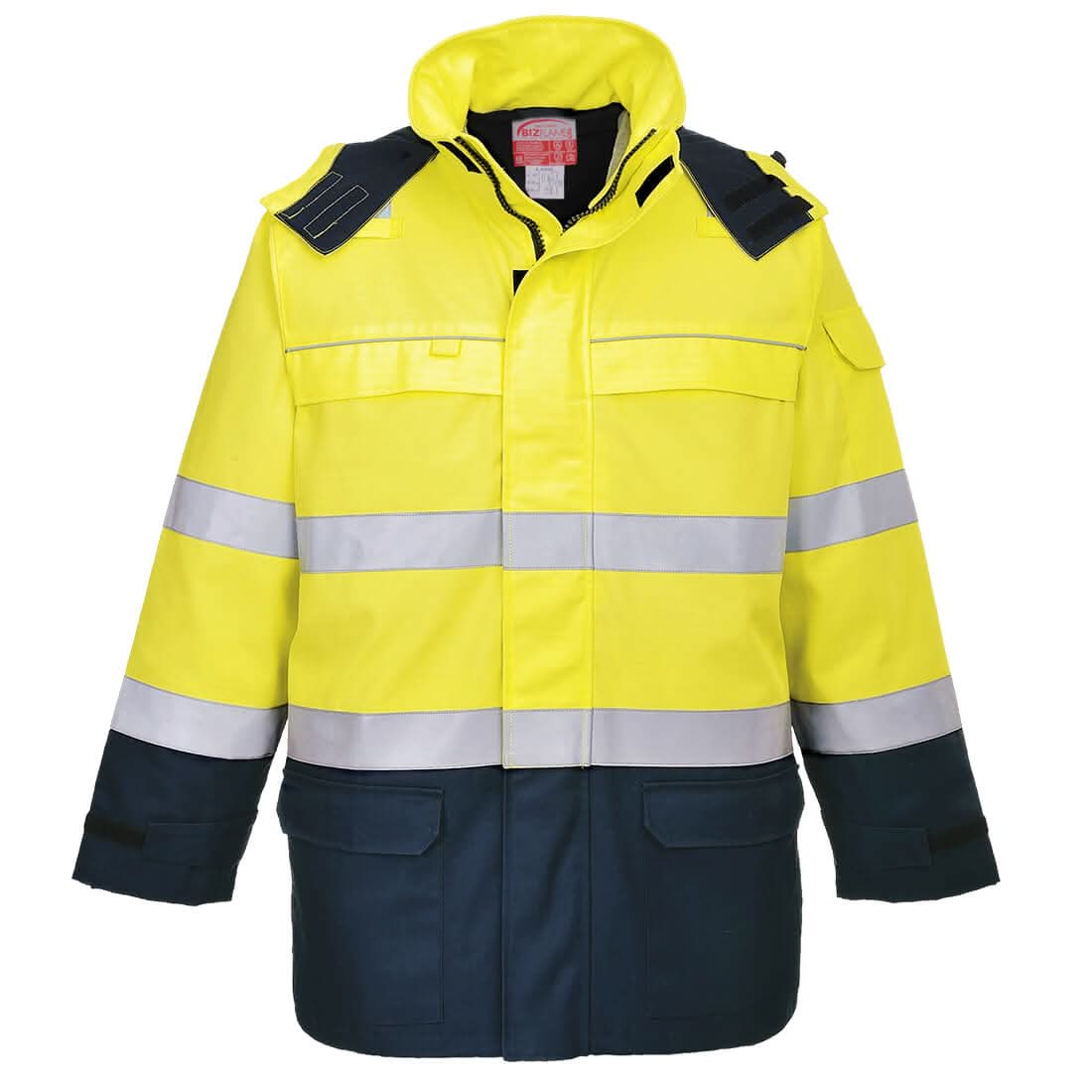 Portwest Bizflame Rain Hi Vis Multi Arc Fr Jacket FR79 - Yellow Navy - Customisable Jacket