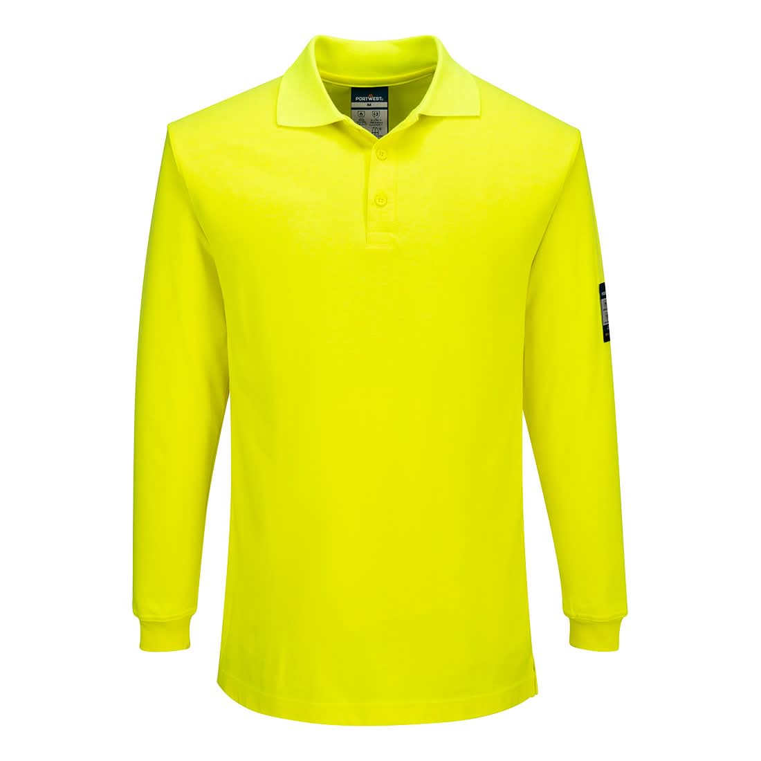 Portwest Modaflame Knit Anti Static Long Sleeve FR Polo Shirt FR805 - Yellow - Customisable Polos