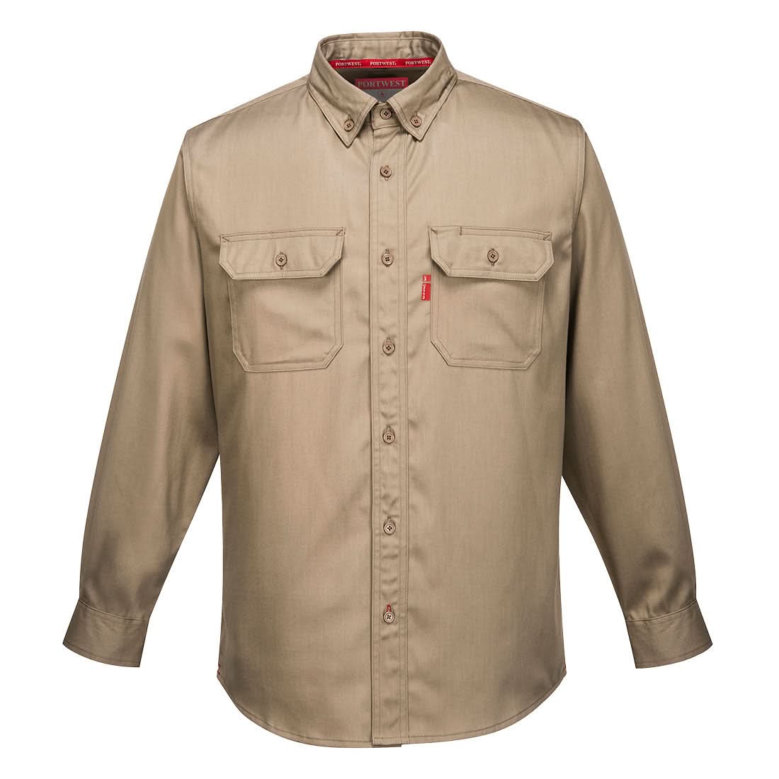 Portwest Bizflame 8812 Fr Work Shirt FR89 - Khaki - Customisable Shirts